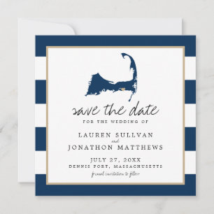Blaue Streifen Dennis Port Cape Kabeljau Save the Date