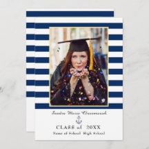 Blaue Streifen der Nautik Abschluss Ankündigung