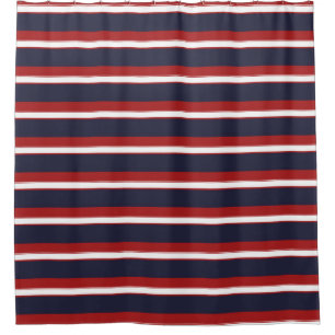 Blaue Streifen des roten weißen Navy Duschvorhang
