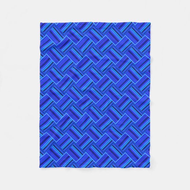 Blaue Streifen diagonales Webmuster Fleecedecke (Vorderseite)