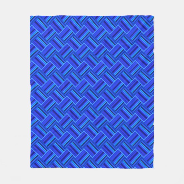 Blaue Streifen diagonales Webmuster Fleecedecke (Vorderseite)