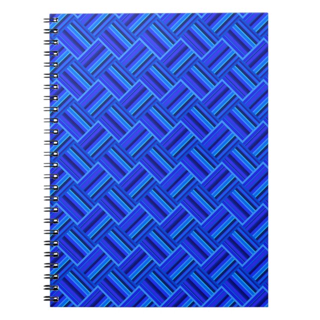 Blaue Streifen diagonales Webmuster Notizblock (Vorderseite)