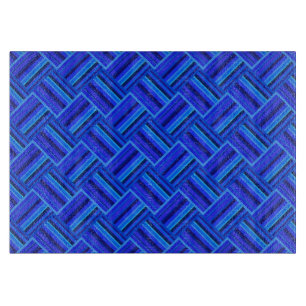 Blaue Streifen diagonales Webmuster Schneidebrett