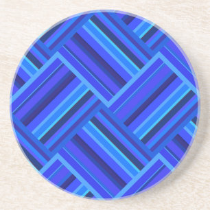 Blaue Streifen diagonales Webmuster Untersetzer