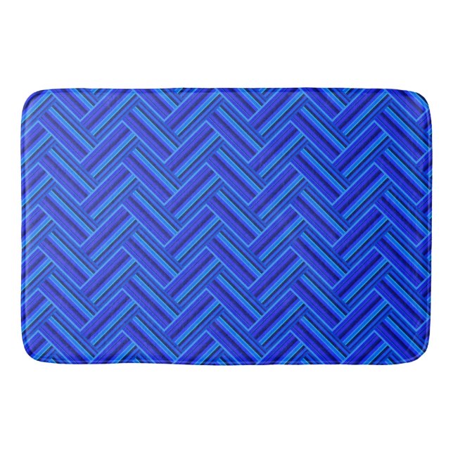 Blaue Streifen-Doppelwegemuster Badematte (Vorderseite)