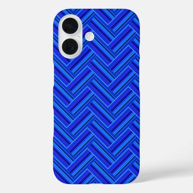 Blaue Streifen-Doppelwegemuster Case-Mate iPhone Hülle (Rückseite)