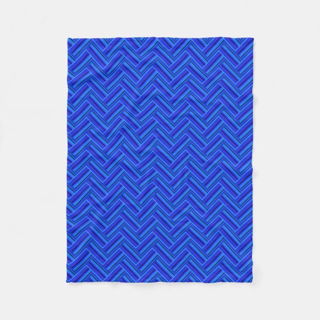 Blaue Streifen-Doppelwegemuster Fleecedecke (Vorderseite)