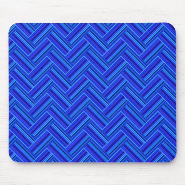 Blaue Streifen-Doppelwegemuster Mousepad (Vorne)