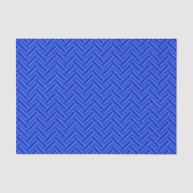 Blaue Streifen-Doppelwegemuster Seidenpapier (Vorderseite)