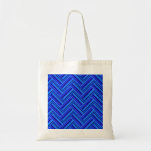 Blaue Streifen-Doppelwegemuster Tragetasche