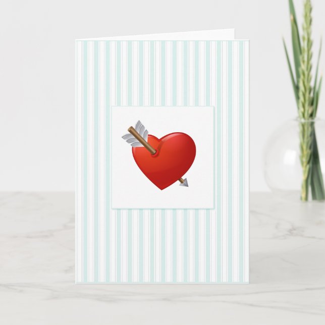 Blaue Streifen - durchbrochenes Valentinherz Feiertagskarte (Vorderseite)