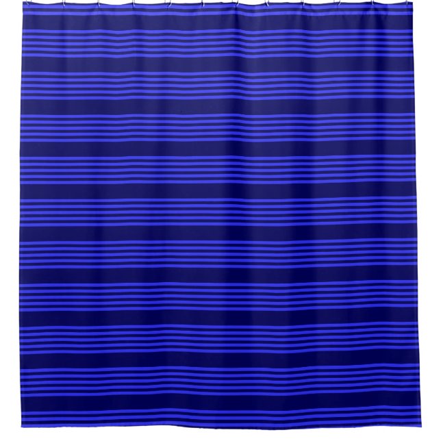 Blaue Streifen Duschvorhang (Vorderseite)