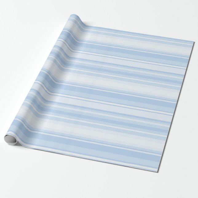 Blaue Streifen Geschenkpapier (Ungerollt)