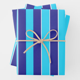 Blaue Streifen Geschenkpapier Set