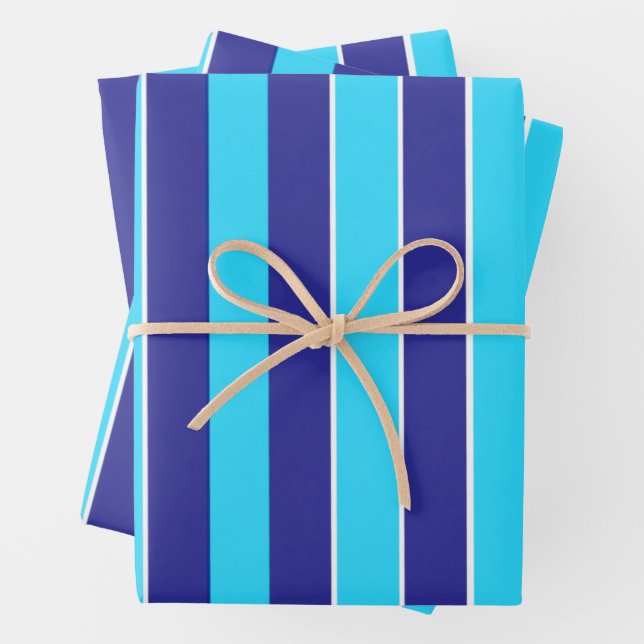 Blaue Streifen Geschenkpapier Set (Beispiel)