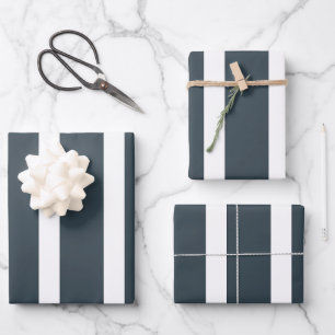 Blaue Streifen Geschenkpapier Set
