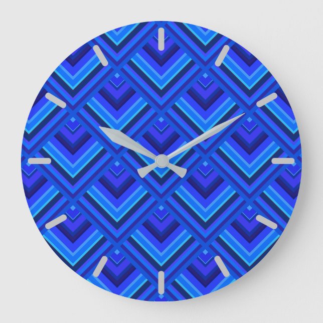Blaue Streifen Große Wanduhr (Vorderseite)