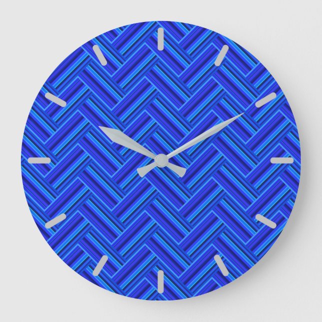 Blaue Streifen Große Wanduhr (Vorderseite)