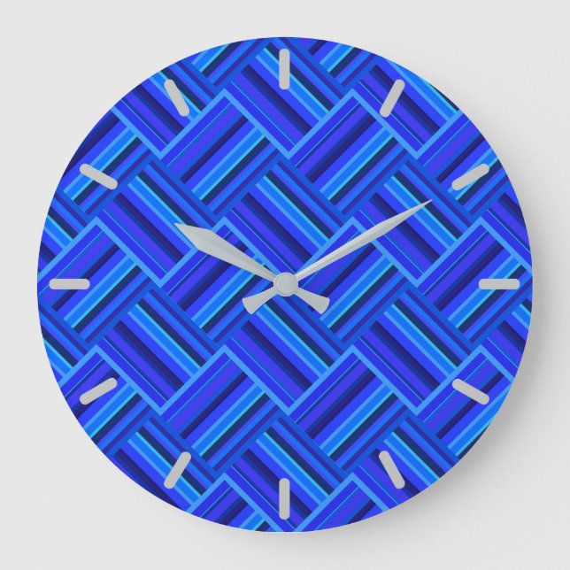 Blaue Streifen Große Wanduhr (Vorderseite)