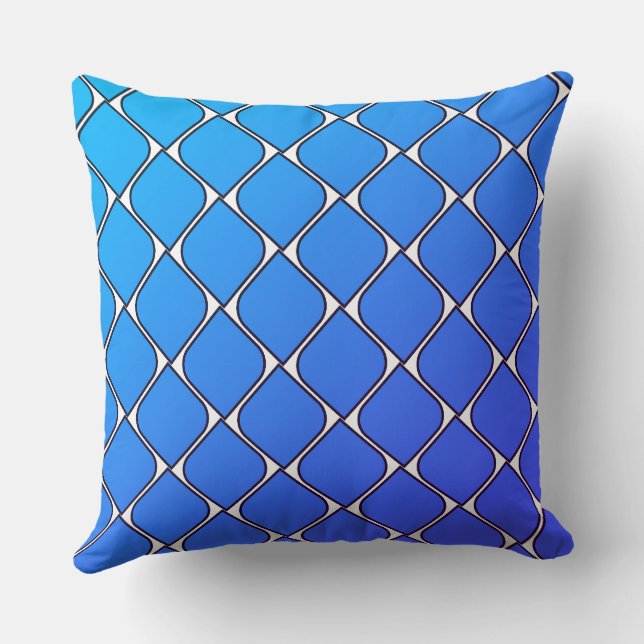 blaue Streifen Herz Kissen (Rückseite)
