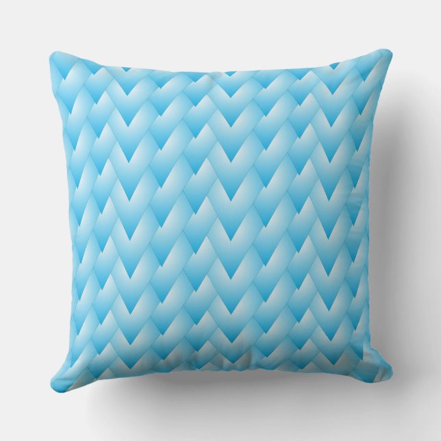 blaue Streifen-Herzwurfkissen Kissen (Rückseite)