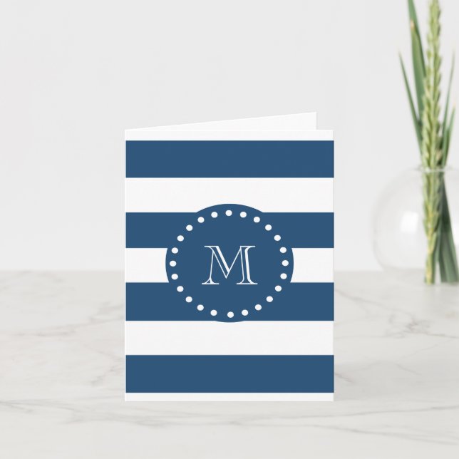 Blaue Streifen, Ihr Monogramm (Vorderseite)