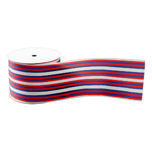 Blaue Streifen in Rot, Blau, Horizontal Modernes M Ripsband