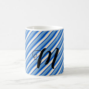 Blaue Streifen in verschiedenen Schattierungen Kaffeetasse