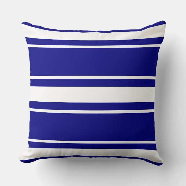 Blaue Streifen Kissen (Vorderseite)