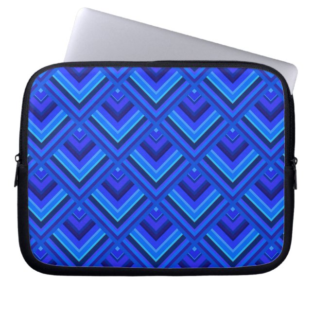 Blaue Streifen Laptopschutzhülle (Vorderseite)