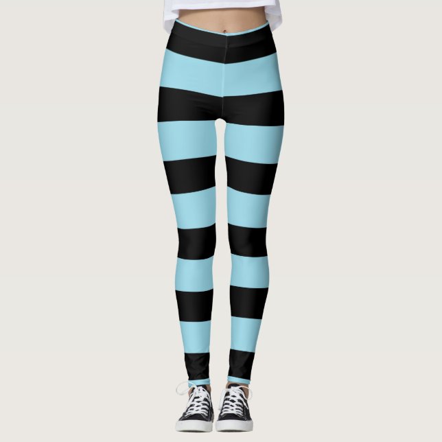 Blaue Streifen Leggings (Vorderseite)