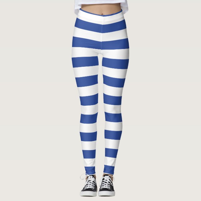 Blaue Streifen Leggings (Vorderseite)