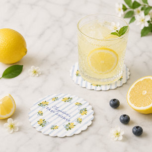 Blaue Streifen-Limonen-Baby-Party Untersetzer