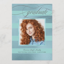 Blaue Streifen mit Foto Graduate Ankündigung