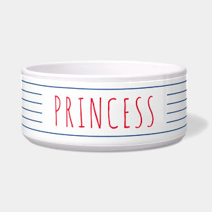 Blaue Streifen mit rotem Sommer Napf