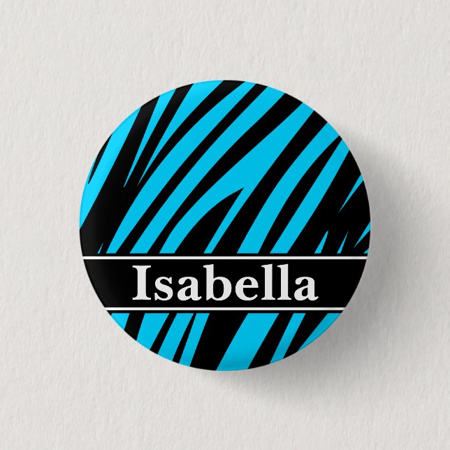 Blaue Streifen Muster Button (Vorderseite)