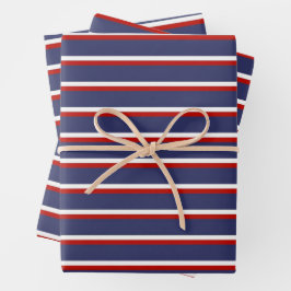 Blaue Streifen Muster Geschenkpapier Set