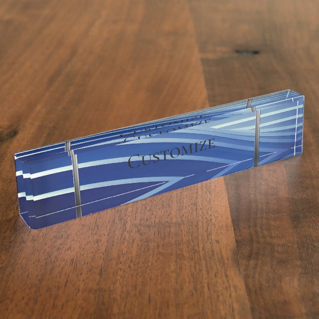 Blaue Streifen Namensplakette (Seite)