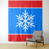 Blaue Streifen Nordic White Snowflake