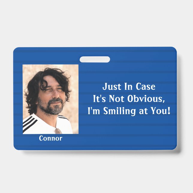 Blaue Streifen nur für den Fall, dass mein Lächeln Ausweis (Vorderseite)