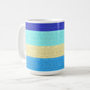 Blaue Streifen Pinselstriche Kaffeetasse