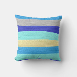 Blaue Streifen Pinselstriche Kissen