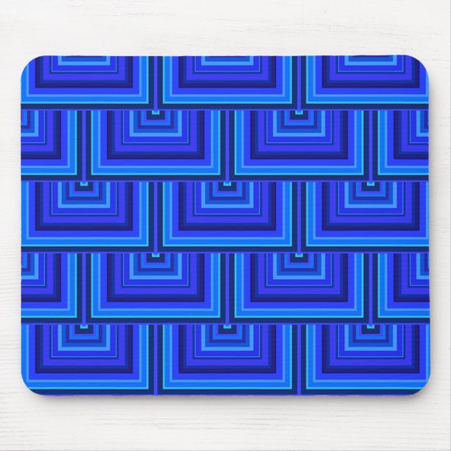 Blaue Streifen quadratische Skala Mousepad (Vorne)
