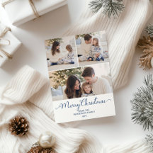 Blaue Streifen-Schleifen-Familie 3 Foto Weihnachte