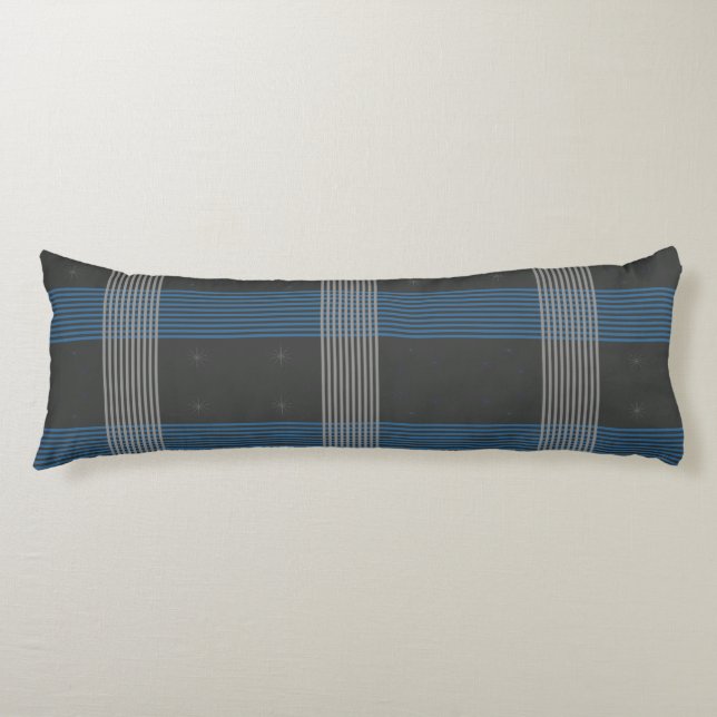 Blaue Streifen Seitenschläferkissen (Vorderseite)