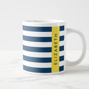 Blaue Streifen, Streifen, Ihr Name Jumbo-Tasse