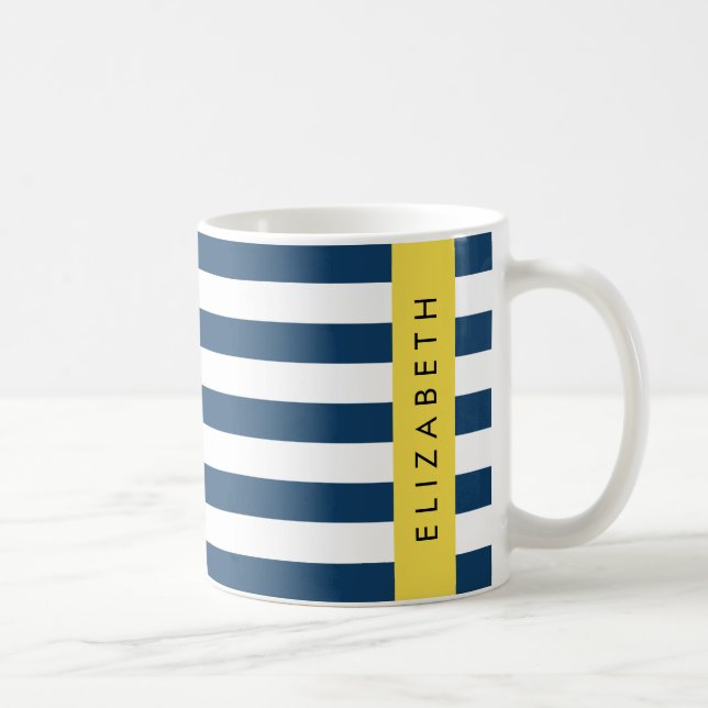 Blaue Streifen, Streifen, Ihr Name Kaffeetasse (Rechts)