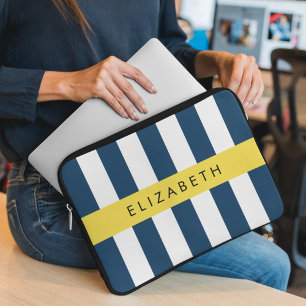 Blaue Streifen, Streifen, Ihr Name Laptopschutzhülle