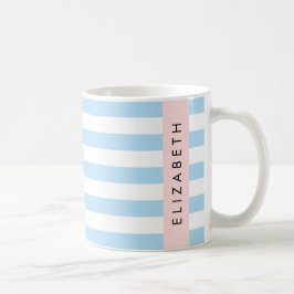 Blaue Streifen, Streifen, Linien, Ihr Name Kaffeetasse