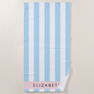 Blaue Streifen, Streifen, Linien, Ihr Name Strandtuch